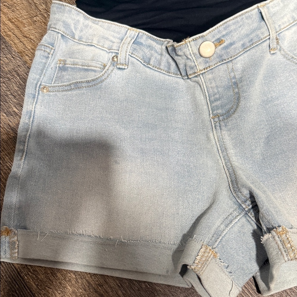 Denim Blue Women's maternity Shorts - Picture 2 of 8